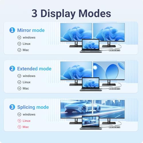 10-in-1 USB C Docking Station, 140W PD3.1, 8K HDMI 2.1, DP1.4, 2.5G Ethernet, USB 3.2 10Gbps, SD/TF, Audio Jack, Dual 4K@60Hz Display Hub for MacBook, Windows, Steam Deck, Switch (UC-U4) - Image 2