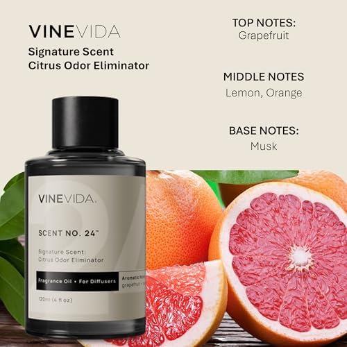 VINEVIDA [4 Fl Oz] Citrus Odor Eliminator Fragrance Oil for Cold Air Diffusers, Essential Oils for Diffuser Oil Refill & Air Freshener Room Spray - Image 2
