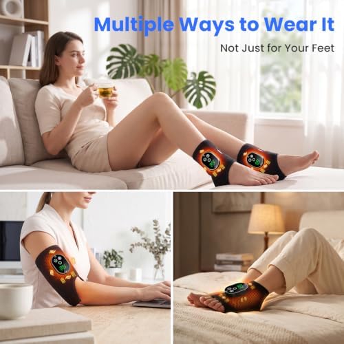 2-Pack Foot Massager for Neuropathy, Ankle Wrap Heating Pad with Massage - Image 7