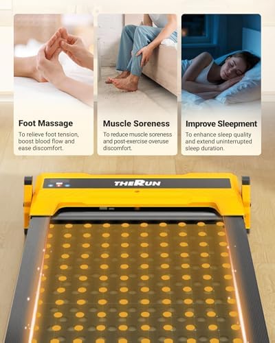 THERUN Double-Sided Walking Pad Treadmill with Incline, Easy-Flip 2-in-1 for Walking & Foot Massage, Quiet Under Desk Machine with Remote & LED Display for Home & Office Use - Image 3