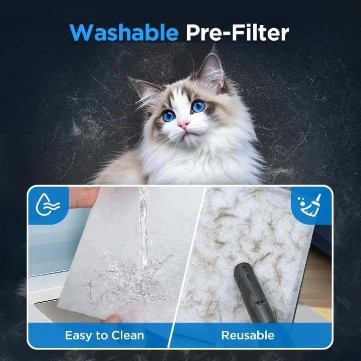 MOOKA Air Purifier for Home Pets Large Room 1300 Ft², Washable Pre-Filter - Image 4