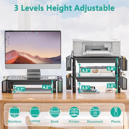 WALI Computer Monitor Stand with Storage and Pen Holder - Image 5