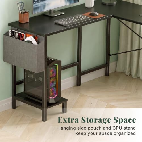 L Shaped Computer Gaming Desk with PC Stand for Home Office - Image 4