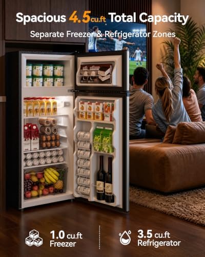 Tehanld 4.5 Cu.Ft 2-Door Mini Fridge Freezer, 2-Piece Set for Dorm/Office - Image 3