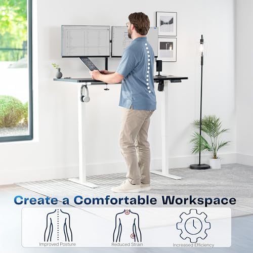 VIVO Black 55 x 28 in Standing Desk, DESK-KIT-1W55B - Image 4