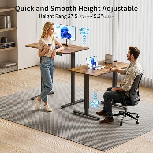 BIZUM 40x24 Inch Electric Standing Desk with Memory Presets, Quiet Motor Height Adjustable Stand Up Desk for Home Office & Gaming, Ergonomic Sit Stand Workstation, Rustic Brown - Image 4