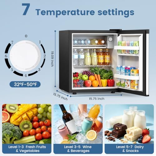 Electactic 1.3 Cu.Ft Mini Fridge, Single Door Compact Refrigerator - Image 3