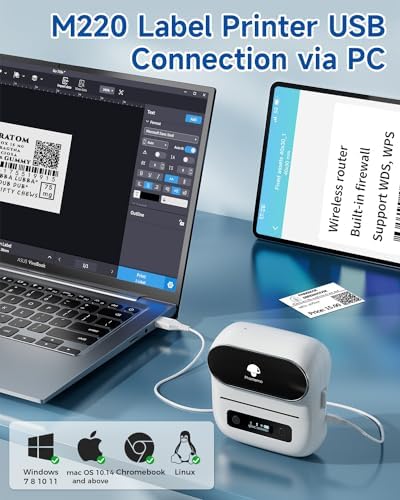 Phomemo M220 Label Maker, New Flagship 3.14 Inch Bluetooth Portable Thermal Label Printer for Barcode, Address, Labeling, Mailing, File Folder, Easy to Use, Support Phone&PC - Image 4