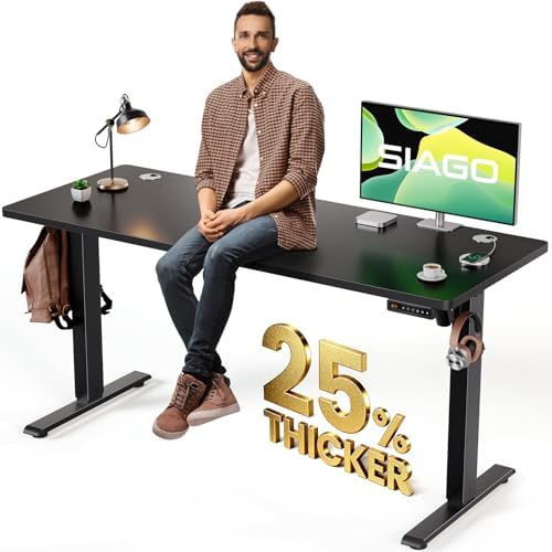 SIAGO 55 x 24 Inch Electric Standing Desk, 0.8 Inch Thick Tabletop by SIAGO