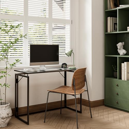 alawooder 31.5" Folding Desk: No Assembly, Wood Top for Small Spaces - Image 6