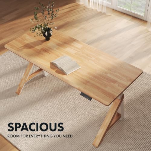 FLEXISPOT 63 x 30 Inch WoodiX Solid Wood Executive Standing Desk, Maple - Image 3