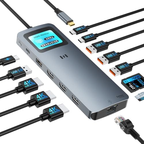 Selore Laptop Docking Station 3 Monitors USB C Docking Station 3 HDMI by SeloreS-Global