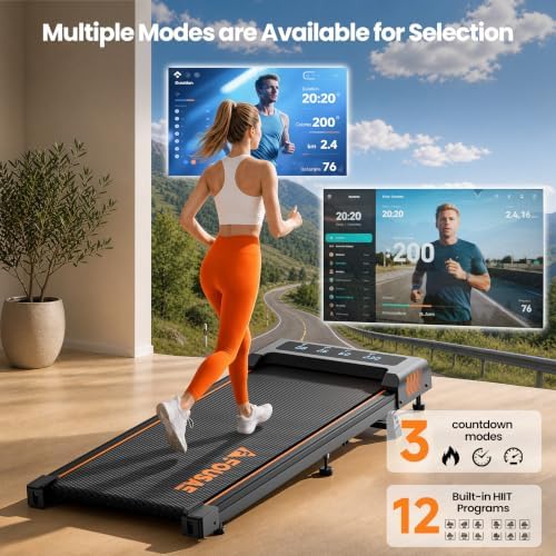 Walking Pad with Incline, FOUSAE 6.2MPH Walking Pad Under Desk Treadmill with 10% Incline, Full Screen LED Display, 2.75HP Brushless Drive, 12 HIIT Programs, Remote Control, 350 LBS Capacity - Image 5