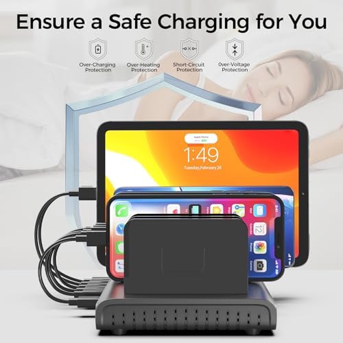 Unitek 10-Port USB-C Charging Station for Multiple Devices with LED Display - Image 4