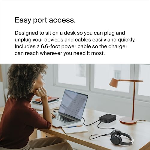 Belkin 108W GaN 4-Port Desktop Charging Station, USB C and USB A - Image 6