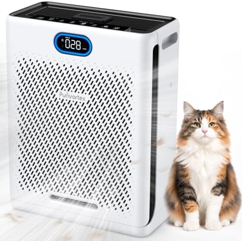 Purivortex HEPA Air Purifiers for Home Pets, Up to 2,640 Sq Ft, PX700 White by Purivortex