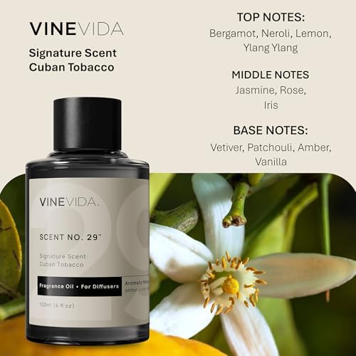 VINEVIDA [4 Fl Oz] Cuban Tobacco Fragrance Oil for Cold Air Diffusers, Essential Oils for Diffuser Oil Refill & Air Freshener Room Spray - Image 2