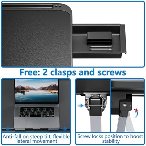 Potuopy Adjustable Laptop Lap Desk, X-Large Foldable Bed Table Tray - Image 4