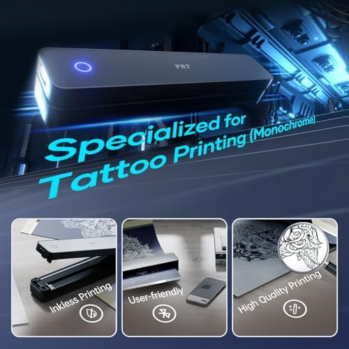 PRT Tattoo Stencil Printer Wireless with 10pcs Transfer Paper - Image 3