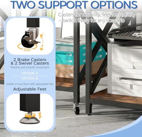 METYERRY 24"x23.6" Large Printer Stand with Power Outlet - Image 6