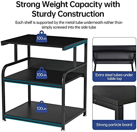Fannova 23.6"x18.9"x30" Large Printer Stand with Adjustable Storage Shelf - Image 3