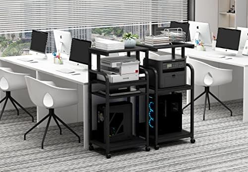 Fannova 4 Tier Tall Printer Stand with Height Adjustable Storage Shelf - Image 4