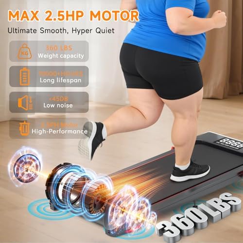 Walking Pad Treadmill with Incline and Handle Bar, 7.5MPH Under Desk Foldable Treadmill for Home Office with Remote Control - Image 3