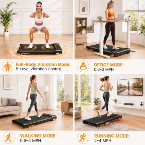 Walking Pad with Vibration Plate with 10% Incline，Under Desk Walking pad - Image 2