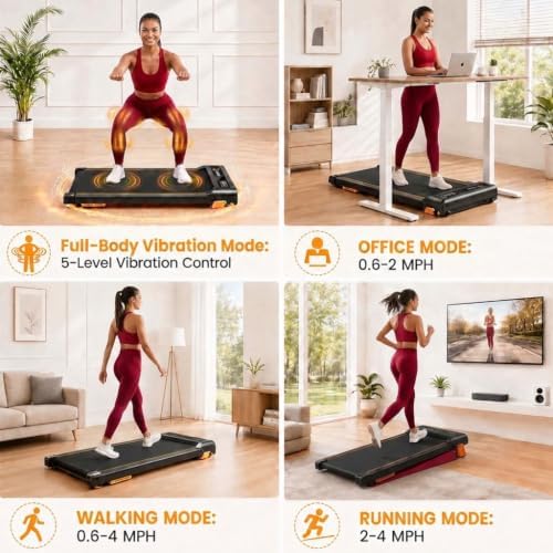 Walking Pad with Vibration Plate with 10% Incline，Under Desk Walking pad - Image 2