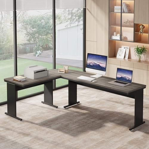 Tribesigns 83-Inch Large L Shaped Desk, Reversible Executive Office Desk, Modern Corner Computer Table Business Workstation for Home Office (Grey) by Tribesigns