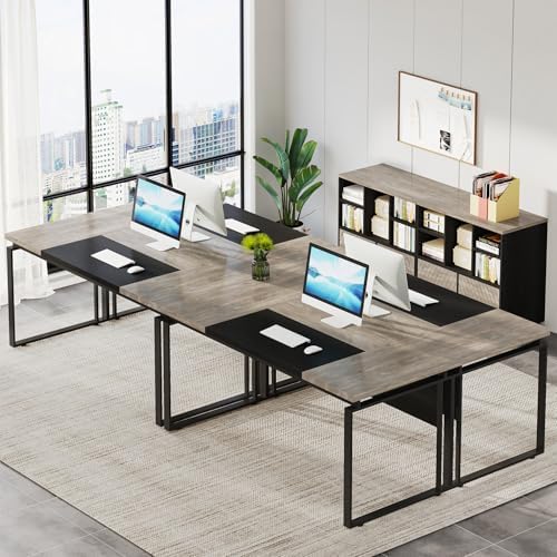 Tribesigns L-Shaped Executive Desk with Reversible File Cabinet, 63" Office Desk with Storage Drawers, L-Shaped Computer Desk with Drawer Cabinet for Hanging Letter Size Files (Gray & Black) - Image 6