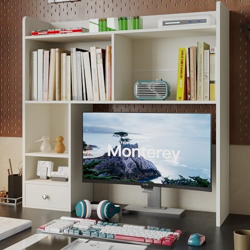 ChooChoo Desktop Bookshelf, 36.4" DormDesk Hutch with 5 Shelves by ChooChoo