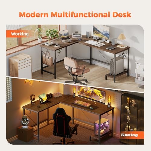 Mericonia 51 inch L Shaped Desk with CPU Stand, Simple Corner Gaming Desk - Image 4
