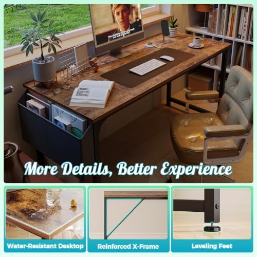 PRAISUN 55'' Computer Desk with Fabric Storage Bag - Image 7