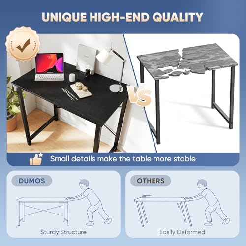 DUMOS 32 Inch Small Computer Desk, Gaming Desks for Home Office Bedroom - Image 4