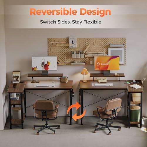 Mericonia 48 in Corner Desk with Monitor Stand, Small L Shaped Gaming Desk - Image 3