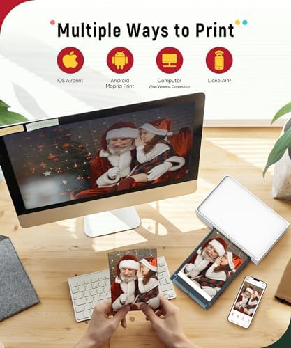 Liene M100 4x6'' Photo Printer Bundle (220 pcs +6 Ink Cartridges), Wi-Fi Picture Printer for iPhone, Android, Smartphone, Computer, Dye-Sublimation, Portable for Home Use - Image 6
