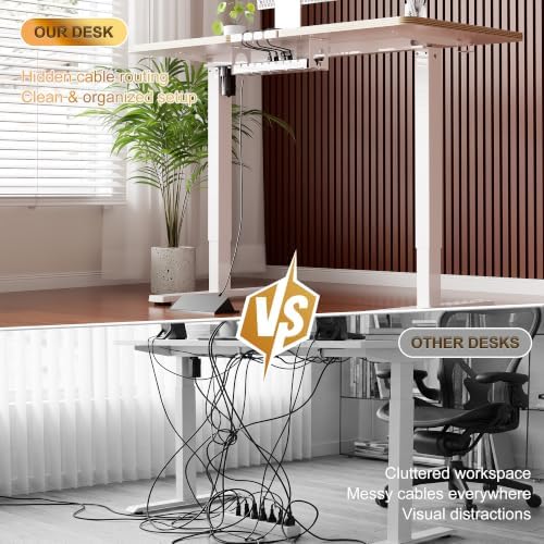 48 Inch Standing Desk with Wheels, USB-C Port, Cable Management - Image 4