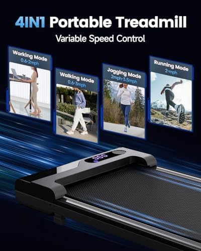 Walking Pad Treadmill for Home - Under Desk Treadmills Portable Mini Compact Walk Pads for Small Spaces Office Indoor Apartment Floor Flat Running Machine with Remote Quiet Lightweight - Image 5