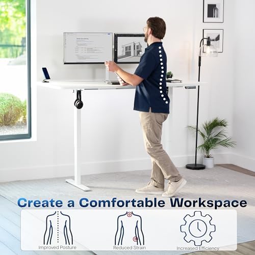 VIVO White 71 x 36 in Standing Desk, DESK-KIT-1W7W-36 - Image 4