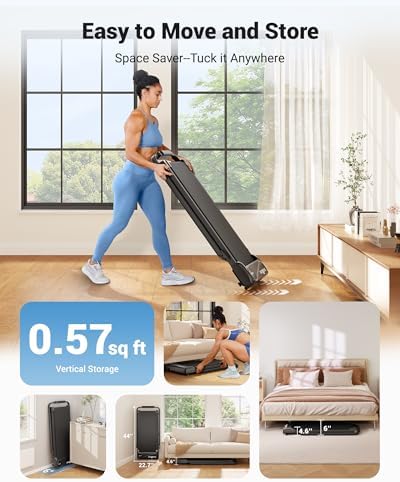 THERUN Walking Pad with Handle Bar, 2 in 1 Under Desk Portable Treadmill - Image 6