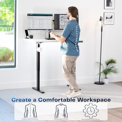 VIVO White 48 x 30 in Standing Desk, DESK-KIT-1B5W - Image 4