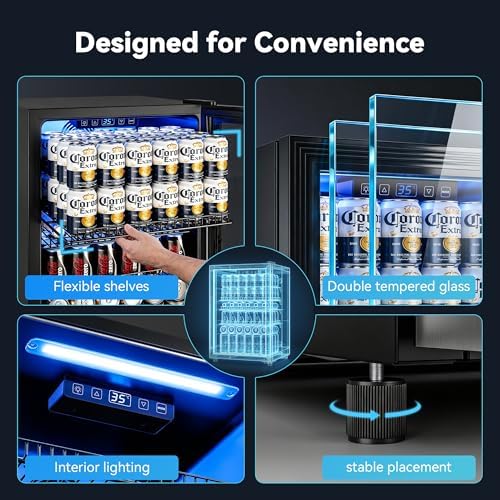 Manastin Beverage Refrigerator, 2.47 Cu.Ft Mini Fridge Beverage Cooler - Image 6