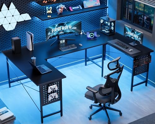 Pamray 71 Inch Large Gaming Desk with Power Outlets U Shaped Computer Desk - Image 2