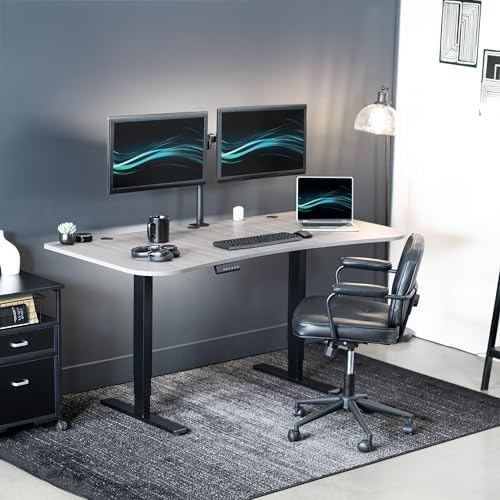 VIVO Dark Gray 63 x 32 in Standing Desk, DESK-KIT-2B1G - Image 2
