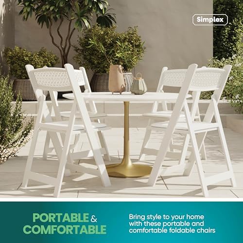 SIMPLEX Mesh Back Folding Chairs, Padded Seat, 800 lb, 12 Pack - Image 4