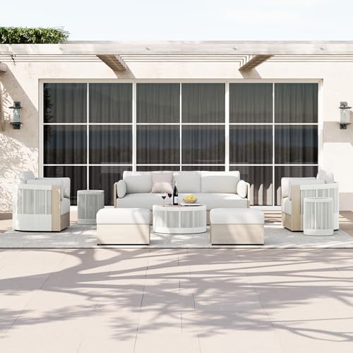 CHITA Outdoor Patio 3-Seater Sofa with Acacia Wood Frame, Fully Assembled - Image 2