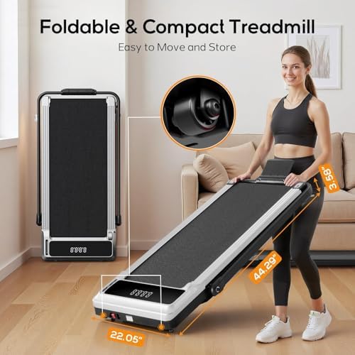 Compact Walking Pad Under Desk Treadmill, Portable Electric Walking Treadmill with Remote Control & LED Display for Home Office, Quiet Fitness Machine - Image 6