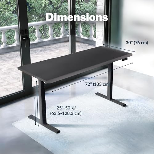 Vari ComfortEdge Electric Standing Desk – 72x30 – Black/Black - Image 2