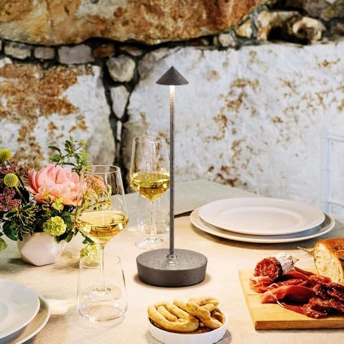 Cordless Rechargeable Led Table Lamp Battery Operated Light Charcoal Gray 2 - Image 4
